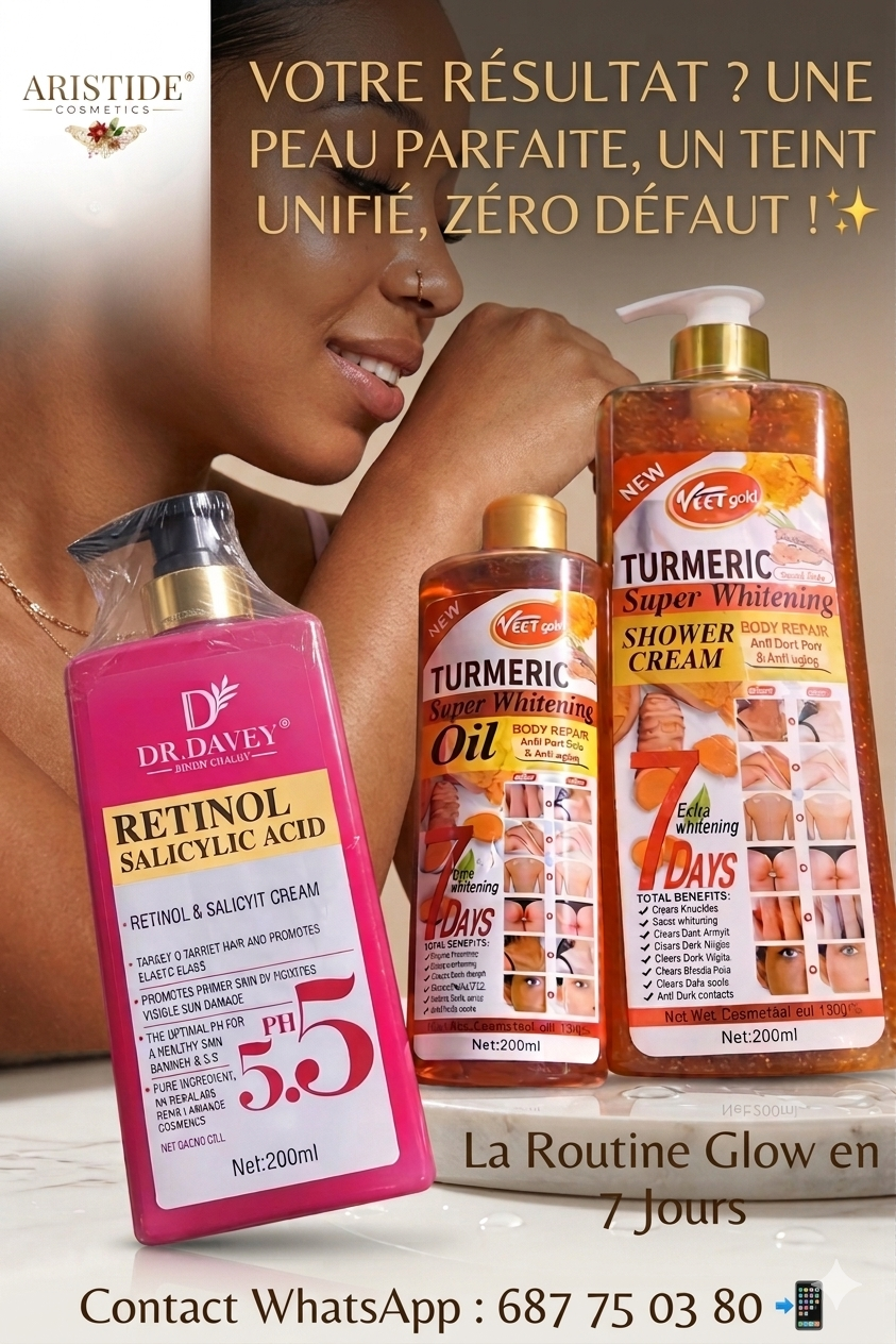 Rétinol Gamme Complète Turmeric Super Whitening — Peau Lumineuse & Unifiée en 7 Jours | Aristide Cosmetics